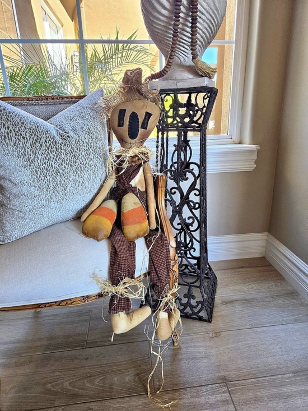 Rustic Plaid Harvest Scarecrow Decor VERY RARE